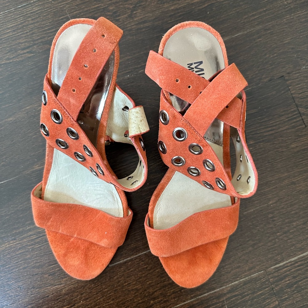 Orange suede Michael kors sandal heels
